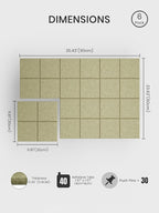 Bumusty Large Felt Bulletin Board 48" x 36" Cork Board Alternative - 6 Pack with 40 Safe Removable Adhesive Tabs, Cork Boards for Walls Cork Board for Home Office Classroom Pin Board (Olive Green)