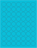 NextDayLabels - 8-1/2 x 11 Neon Color High Light Fluorescent Labels for Laser & Inkjet Printer (Blue Fluorescent, 1" Round - 63 per Page - 1575 Labels)