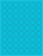 NextDayLabels - 8-1/2 x 11 Neon Color High Light Fluorescent Labels for Laser & Inkjet Printer (Blue Fluorescent, 1" Round - 63 per Page - 1575 Labels)