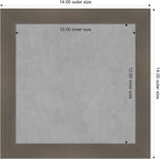 Amanti Art Grey Framed Magnetic Board 14x14 X-Small Vision Board for use with Magnets, 100% Metal Sheet to Display Items as Office Decor or for Home Organization in mudroom, Kitchen or Kids Room