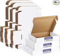 Eupako 18 Pack Small Shipping Boxes Assorted Sizes, 11x8x2, 12x9x3, 13x10x2-6 PCS Each Small Boxes, White Corrugated Box Mailers, Cardboard Boxes for Packaging Small Business, Mailing