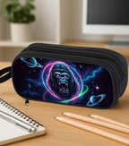 AnySmic Gorilla Pencil Case for Boys Girls, Large Pencil Pouch for Kids at Primary Elementary School, Polyester Big Capacity Pen Case, Double Zipper, Pen Bag Organizer