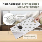 ALIUNI Drawer and Shelf Liner, Non-Slip Kitchen Cabinet Liners Non-Adhesive Thick Strong Grip Waterproof Washable Mats Protect Dresser Shelves Cupboard Bathroom Cabinets, Polka Dot, 12 in X 10 FT