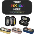 WLRUEZN Custom Pencil case With Photo/Text/Name Personalized Pen Bag Design Your Own Pencil Box Customized Large Capacity Zipper Pencilcase For Office Travel Cosmetic Bags