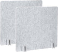 PATIKIL Desk Divider, 2 Set 24 x 24 Inch Acoustic Freestanding Desk Divider Desk Privacy Panel with 8 Pcs Support Feet for Library Office Workstation, Light Grey