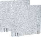 PATIKIL Desk Divider, 2 Set 24 x 24 Inch Acoustic Freestanding Desk Divider Desk Privacy Panel with 8 Pcs Support Feet for Library Office Workstation, Light Grey