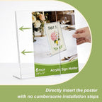 SVOPY 6 Pack Acrylic Sign Stand Holders, 8.5 x 11 Clear Plastic L Shape Table Paper Display Stand, Suit for Displaying Posters, Picture, Flyers, Menu
