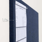 Lightomorrow Thickened Bulletin Board - 71 x 47 Inches, Decorative Felt Board Pin Board for Wall - 3' x 2' Foldable Photo Display Board with Self-Adhesive Tape, Includes 20 Push Pins - Dark Blue