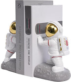 Kakizzy Space Decor Bookends, Resin Astronaut Bookshelf Ends for Kids Rooms Gold Book Ends for Heavy Books Fun Heavy Duty Book End Holder Astronaut Figurine Statue for Office Home Room(D-Gold)