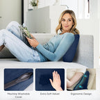 AHUAWA Back Support Pillow for Recliner Chair, Memory Foam Couch Back Cushions Ergonomic Large Lumbar Support Pillow for Lower Back Pain Relief, with Soft Velvet