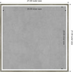 Amanti Art Silver Framed Magnetic Board 21x21 Medium Vision Board for use with Magnets, 100% Metal Sheet to Display Items as Office Decor or for Home Organization in mudroom, Kitchen or Kids Room