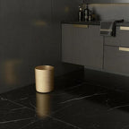 DoveeDosa Gold Luxury Stone Bathroom Trash Can, Modern Bathroom Office Trash Can, Resin Wastebasket, Garbage Receptacle Bin for Bathrooms, Offices, Powder Rooms, Kitchens (Gold)