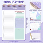 to Do List Notepad with 60 Tear Off Sheets, 6.7 x 9.8" to Do List Notebook for Work Perforated Daily Planner with Task Checklist for Home School Office Personal Organizers, Purple