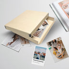 Lineco Museum Storage Box Tan, 8"x10"x1.5", Archival Boxboard, Drop-Front Design with Metal Edge. Organize, Store and Preserve Photographs, Prints, Documents, Art, Ephemera, Family Records
