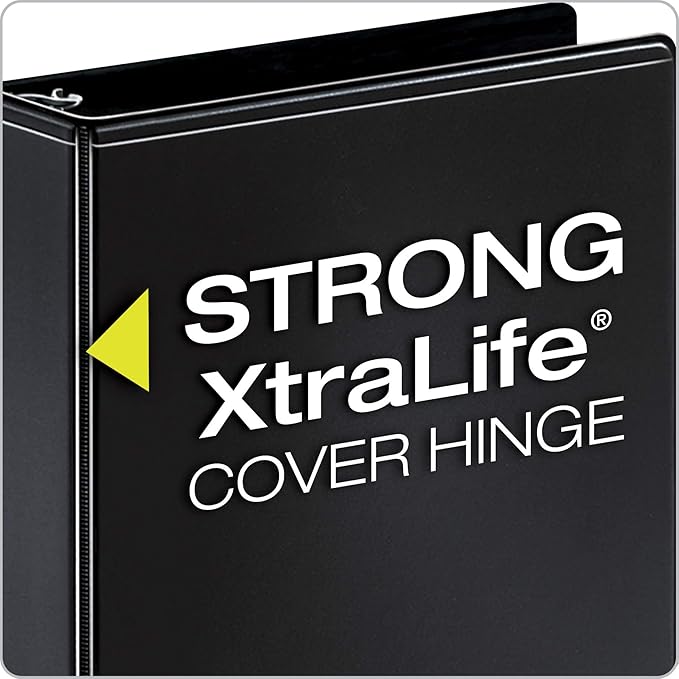 Cardinal Economy 3 Ring Binder, 1.5 Inch, Presentation View, Black, Holds 350 Sheets, Nonstick, PVC Free, 4 Pack of Binders (79519)
