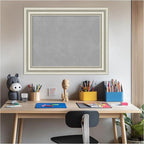 Amanti Art Silver Framed Magnetic Board 24x30 Medium Vision Board for use with Magnets, 100% Metal Sheet to Display Items as Office Decor or for Home Organization in mudroom, Kitchen or Kids Room