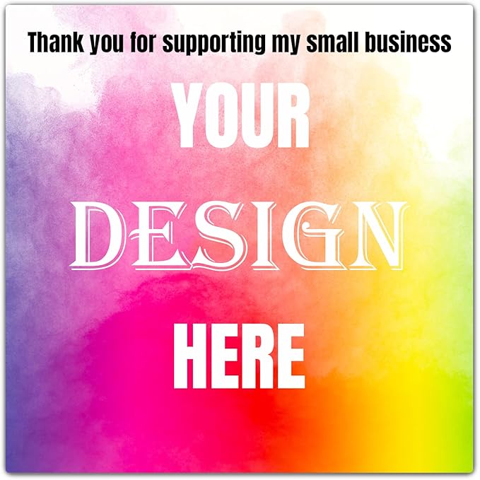 Custom 100-500 Stickers with Any Image Logo and Text. Personalized Labels for Business Logo, Thank You Notes, etc. (Square, 4 Inch)