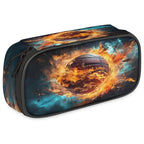 Pardick Pencil Case，Basketball Fire Big Capacity Pencil Pouch Coin Pouch Stationery Organizer For Teen School