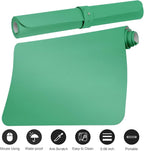 Boutilon Leather Desk Pad Protector,Non-Slip Mouse Pad,Laptop Desk Pad,Office Mouse Mat,Waterproof Leather Desk Blotter,Desk Writing Pad for Office and Home (M-Light Green,30"x14")