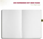 VIVID SCRIBBLES Dotted Journal – 140gsm Bleed Proof Thick White Paper – 200 Numbered Dot Grid Pages – 5.8 x 8.3 inch Bullet Dotted Notebook