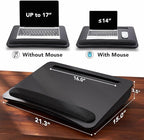 HUANUO Lap Laptop Desk - Portable Lap Desk with Pillow Cushion, Fits up to 17 inch Laptop, with Anti-Slip Strip & Storage Function for Home Office Students Use as Computer Laptop Stand, HNLD28B