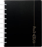 Happy Planner Undated Plans + Notes Monthly Planner Notebook Journal, 12-Month Planner, Modern Texture, Classic Size, 60 Pages, 4 Dividers, 4 Sticker Sheets, 7" x 9.25"