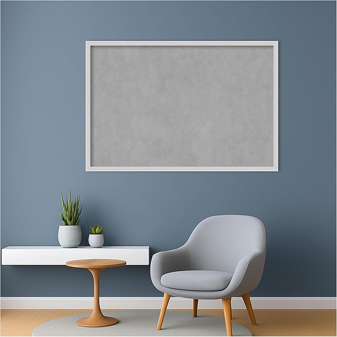 Amanti Art Silver Framed Magnetic Board 25x37 Large Vision Board for use with Magnets, 100% Metal Sheet to Display Items as Office Decor or for Home Organization in mudroom, Kitchen or Kids Room