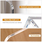 SANRUI Desk Organizer Clear Acrylic Desk Magazine File Holder with 3 Vertical Sections Magazine Rack File Organizer for Office, Home, School