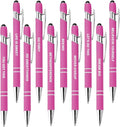 CRME 10pcs Inspirational Retractable Pen Funny School Supplies Pink Pens Black Ink 1mm Pen Smooth Writing Give Up Anxiety Pens Positive Gifts for Women Novelty Gifts for College Students and Girl