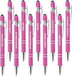 CRME 10pcs Inspirational Retractable Pen Funny School Supplies Pink Pens Black Ink 1mm Pen Smooth Writing Give Up Anxiety Pens Positive Gifts for Women Novelty Gifts for College Students and Girl