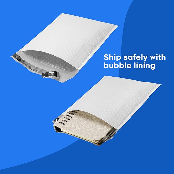 The Boxery 4x8''|#000 Poly Bubble Mailers- 500 Pack, Padded Envelopes, Self Seal, Waterproof Shipping Bags, Padded Mailers for Shipping & Packaging