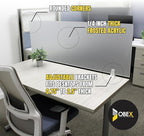 OBEX Frosted Acrylic Desk Mounted Privacy Panel, 12" x 24", Frosted