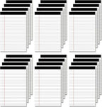24 Pack of Legal Pad Writing Pads 5" x 8" Notepad 80gsm Recycled Paper Small Legal Pads 25 Lines Note Pads Perforated Legal Pads 720 Sheets Double-Sided Printing Printed Legal Pads for School,