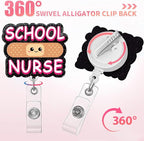 Aoryalps School Nurse Retractable Badge Reel Holder Retractable with ID Clip for Nursing Name Tag Card Nursing Student Teacher Doctor Medical Assistant Work Office Clip-Gifts for Nurse