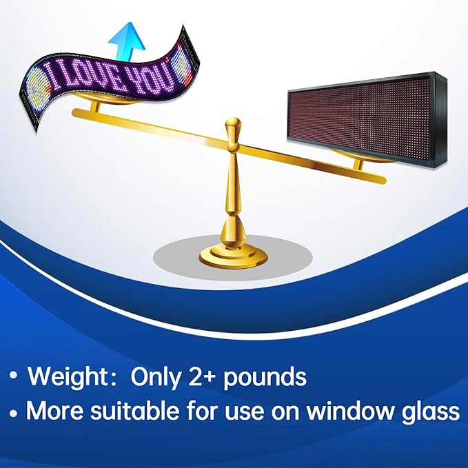 LED Sign,Programmable LED Sign,Flexible Scrolling LED Message Display,Bluetooth APP,DIY Design Colours,Text, (36"x 8")