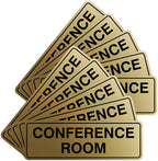 Standard Conference Room Sign - Brushed Gold - Medium 10 Pack