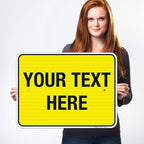Personalized Custom Yellow Background Customize for Office, Business, Workplace, Home, Airbnb, Delivery Sign, 18x24 Inches, 3M EGP Reflective .080 Aluminum, Fade Resistant, Made in USA by Sigo Signs