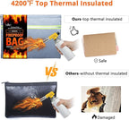 Fireproof Document Bag – 3 Pack (15" x 11", 13" x 9.7", 10.5" x 8") Fireproof & Water- proof Document Organizer | Document Holder with Zipper Secure for Cash, Passports, Check& More