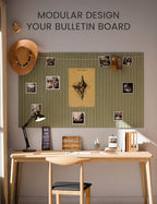 Fluxynara Large Felt Bulletin Board 48" x 36" Cork Board Alternative - 6 Pack with 40 Safe Removable Adhesive Tabs, Cork Boards for Walls Cork Board for Home Office Classroom Pin Board (Olive Green)