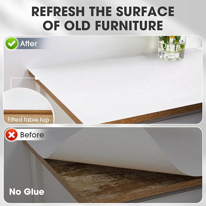 ALIUNI Drawer and Shelf Liner, Non-Slip Kitchen Cabinet Liners Non-Adhesive Thick Strong Grip Waterproof Washable Mats Protect Dresser Shelves Cupboard Bathroom Cabinets, White, 24 in X 10 FT