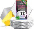 Acoustic Panels 12 Pack Soundproof Wall Panels, 14" X 12" X 0.4" Sound Proof Panles, High-Density Wall Decoration Sound Absorbing Panel, Hexagon Wall Panel for Home Office with Self-Adhesive (White)