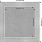 Amanti Art Silver Framed Magnetic Board 31x31 Medium Vision Board for use with Magnets, 100% Metal Sheet to Display Items as Office Decor or for Home Organization in mudroom, Kitchen or Kids Room