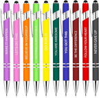Greengines 10 Pcs Inspirational Pens Bulk, Motivational Ballpoint Pen with Stylus Tip Funny Ink Pens in Bulk Inspirational Gifts for Women Coworkers Office Supplies Black Ink…