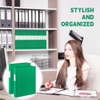 Henoyso 48 Pcs 3 Ring Binder 0.5 Inch Round Fits Letter Size 8.5'' x 11'' Paper Plastic Flexible Binder Bulk Holds 140 Sheets with 1 Pockets Versatile Organizer for Home Office School (Green)