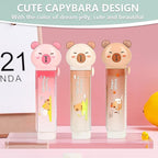 6Pcs Capybara Cute Stationery Set,Kawaii School Supplies,Including 3 Pencil Sharpeners and 3 Retractable Erasers, for Kawaii Office School Home Supplies (Capybara)