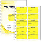 300 Visitor Badges Stickers Visitor Log Book with Carbon Copy Visitor Pass Stickers with Carbonless Visitor Name Tags Guest Registry Log Book for School Business Church