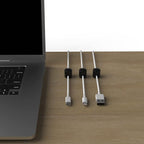 ICONIT Cable Anchors for Desk Organization Black | Premium Aluminum Cord Organizers | Charger + Cable Management Clips for Home & Office | Stylish, Sturdy, & Functional | (3 Pack)