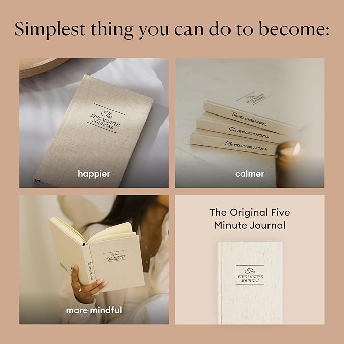 Intelligent Change The Five Minute Journal - Original Daily Gratitude Journal 2025 for Happiness, Mindfulness & Reflection - Daily Affirmations - Undated Planner Gifts for Women & Men