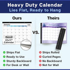 Dunwell 2026 Desk Calendar 22x17 (Blue), 22 x 17 Large Monthly Desk Blotter or Hanging Wall Calendar, Jan–Dec 2026, Lined Daily Blocks, Easy to Read
