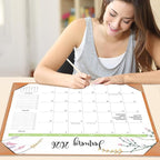 Desk Calendar 2026-2027 with Desk Mat – 22" x 17" Large Desk Pad Calendar Runs from January 2026 to June 2027, Floral Design Desktop Calendar with To-Do, Notes for Planning, Organizing, and Scheduling Your Life (Brown)